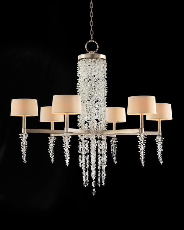 Cascading Crystal Waterfall Six-Light Chandelier