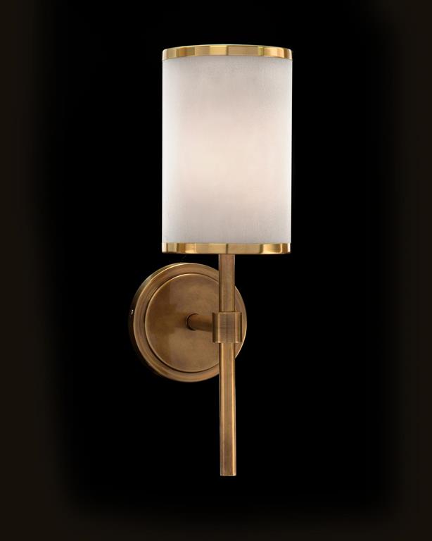 Brass-Banded One-Light Wall Sconce