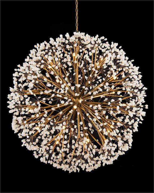 Spherical Thirty-Light Quartz Chandelier