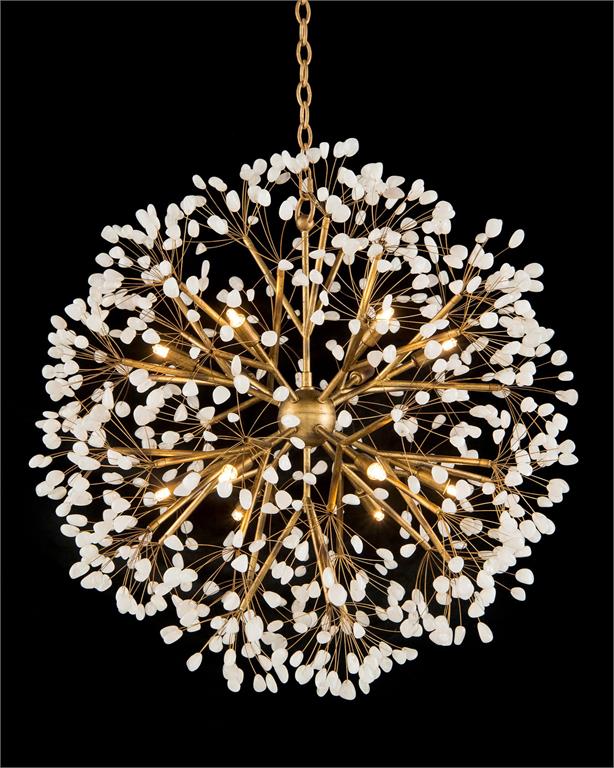 Spherical Twelve-Light Quartz Chandelier