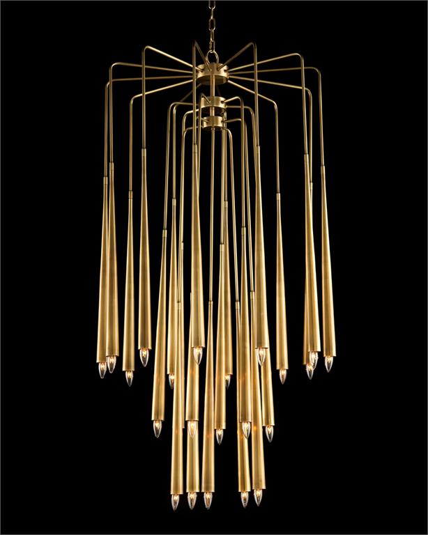 Hans Twenty-Three-Light Brass Chandelier