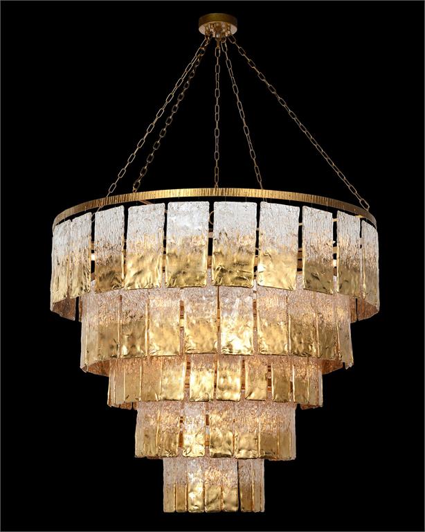 Twilight Twenty-Four-Light Slumped Glass Chandelier