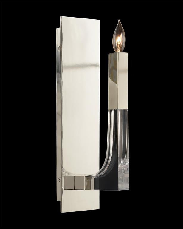 Acrylic and Nickel Single-Light Wall Sconce