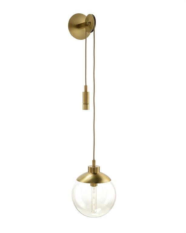 Antique Gold Single-Light Pulley Sconce