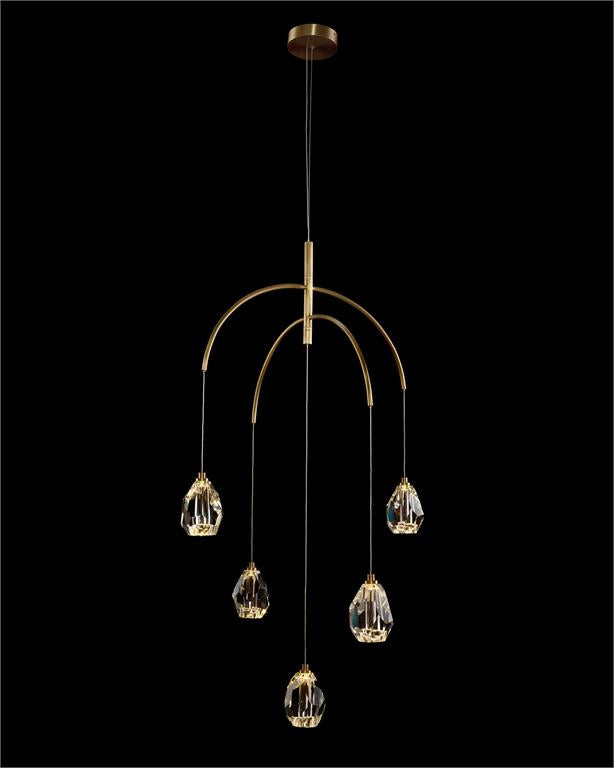 Faceted Crystal Five-Light Chandelier