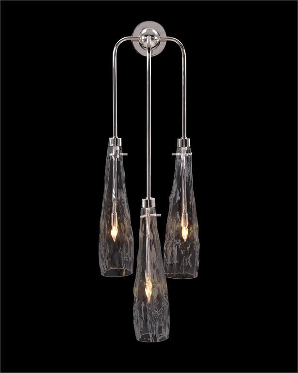 Art Glass Three-Light Wall Sconce