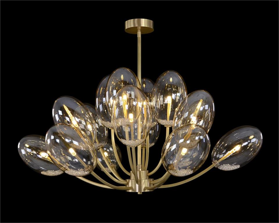 Echo: Glass Globe Sixteen-Light Chandelier