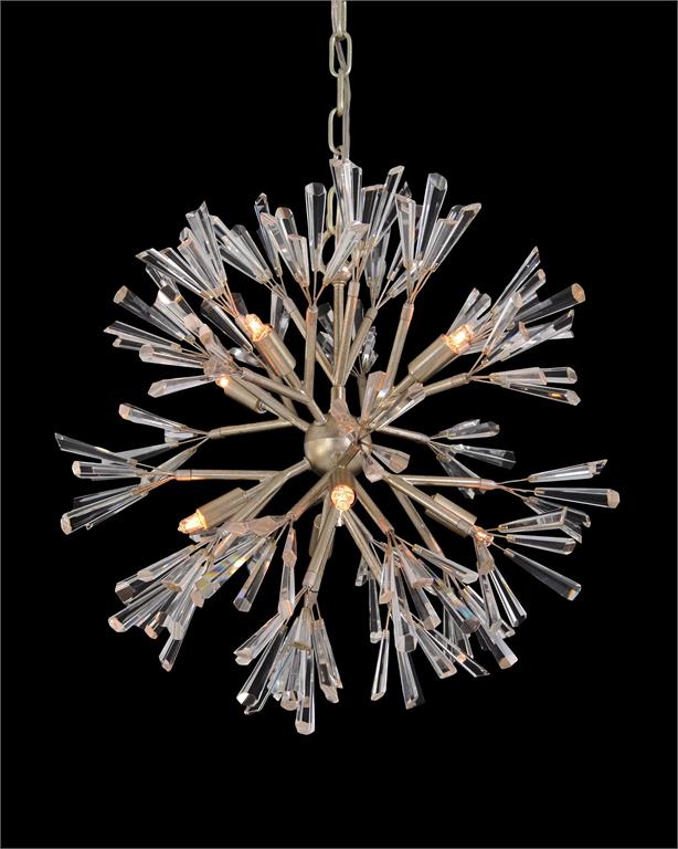 Luna: Crystal Wand Branched Eight-Light Pendant Chandelier