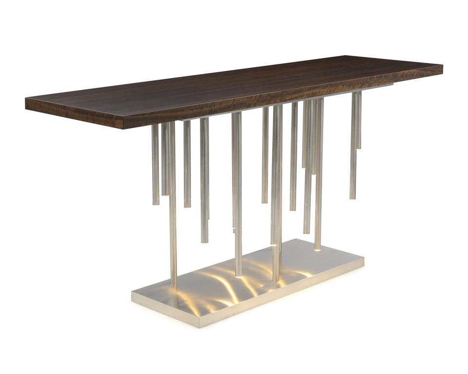 Illuminated Console Table in Stainless Steel