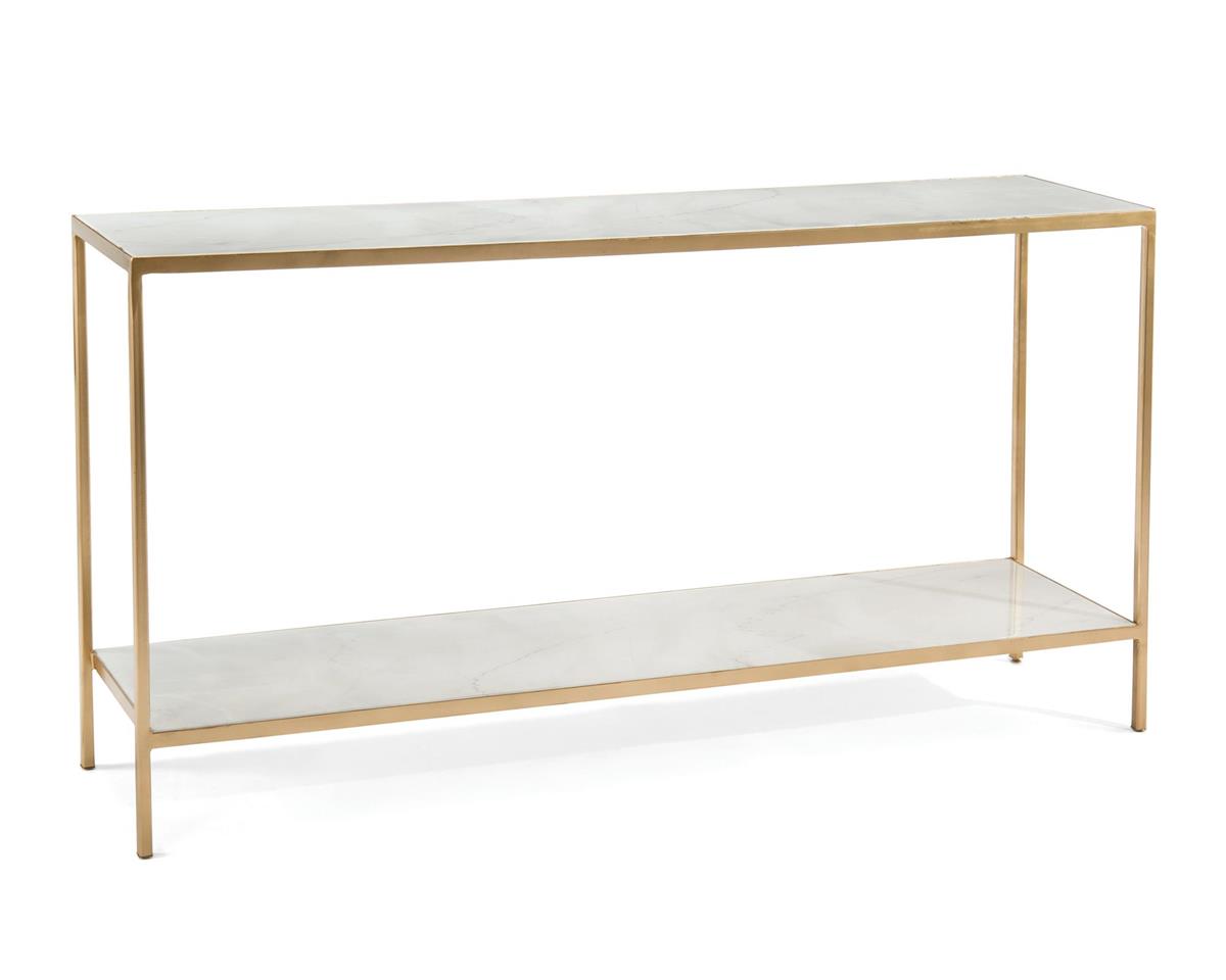 Austin A. James' New Orleans White Sofa Table with Shelf