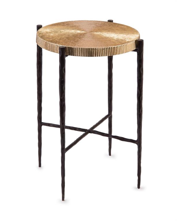 Black Oxidized and Gold Accent Table