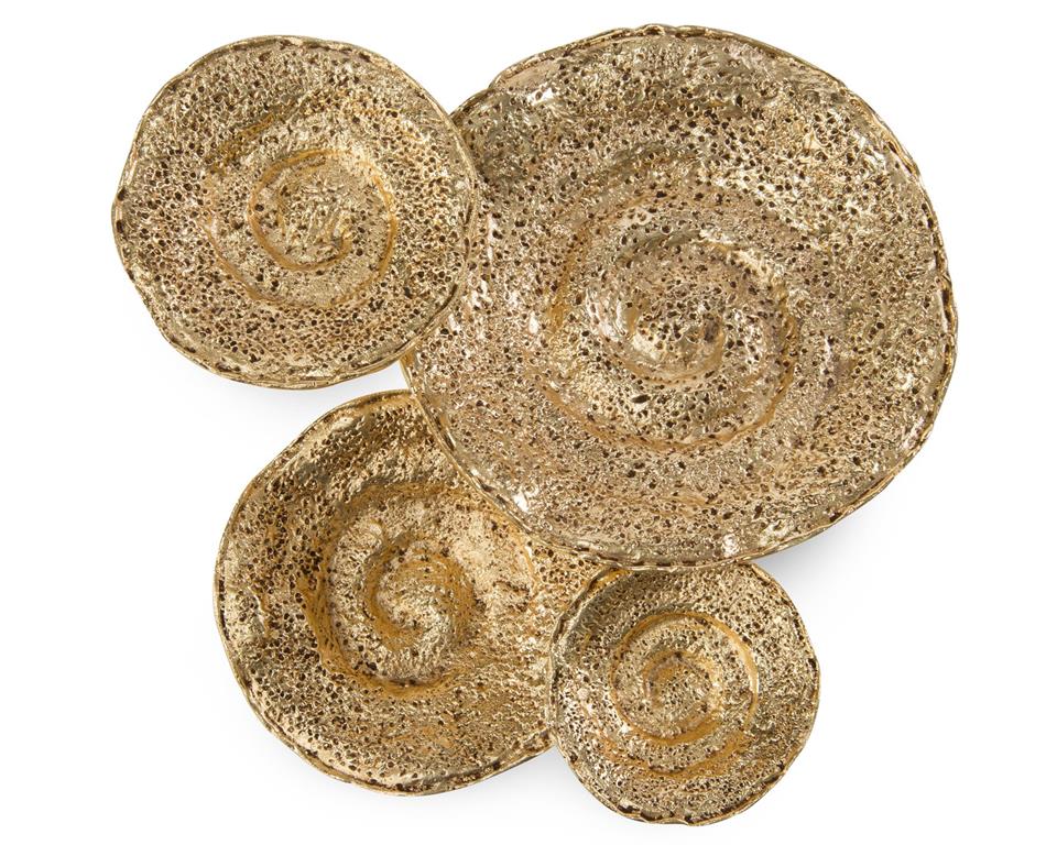 Set of Four Gold Escargot Wall Hangings