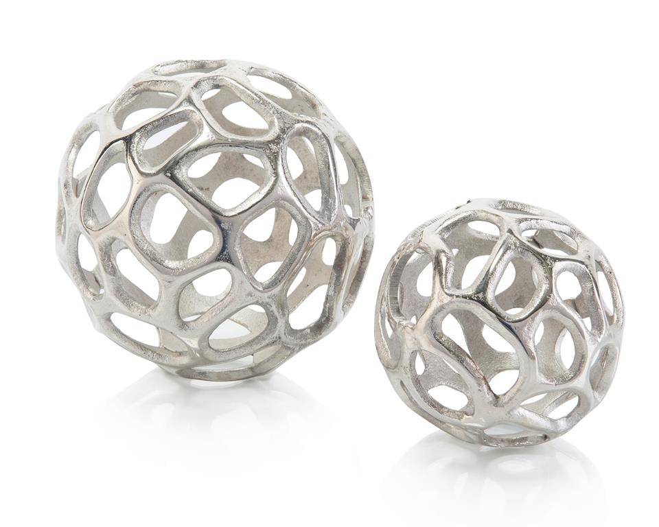 Set of Two Silver Balls with Holes