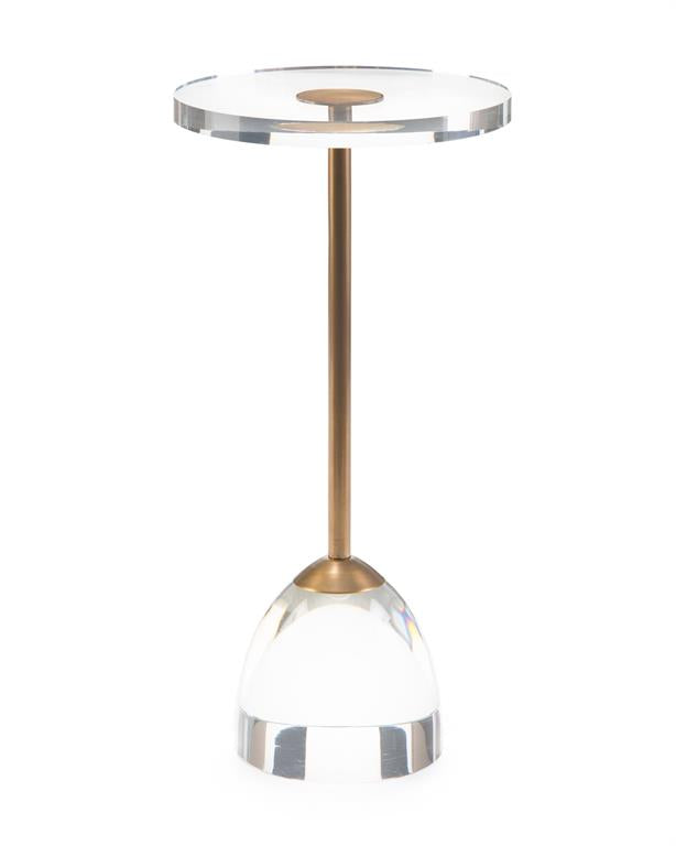 Brass and Acrylic Martini Side Table