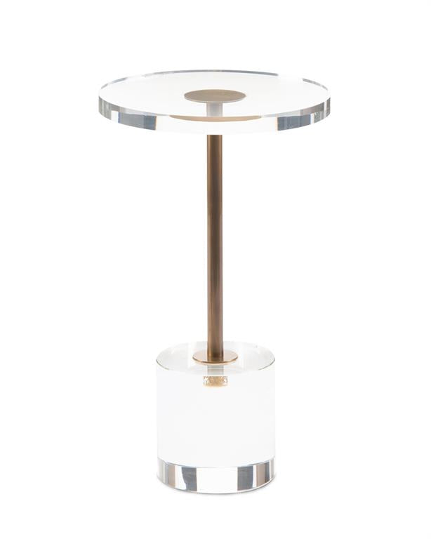 Brass and Acrylic Martini Side Table