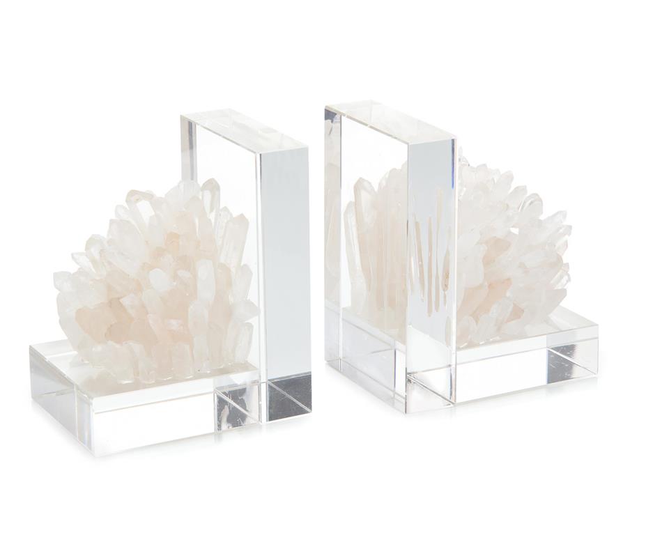 (each) Set of Two Quartz Crystal Bookends
