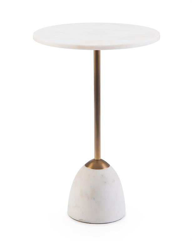 Brass and Marble Martini Side Table