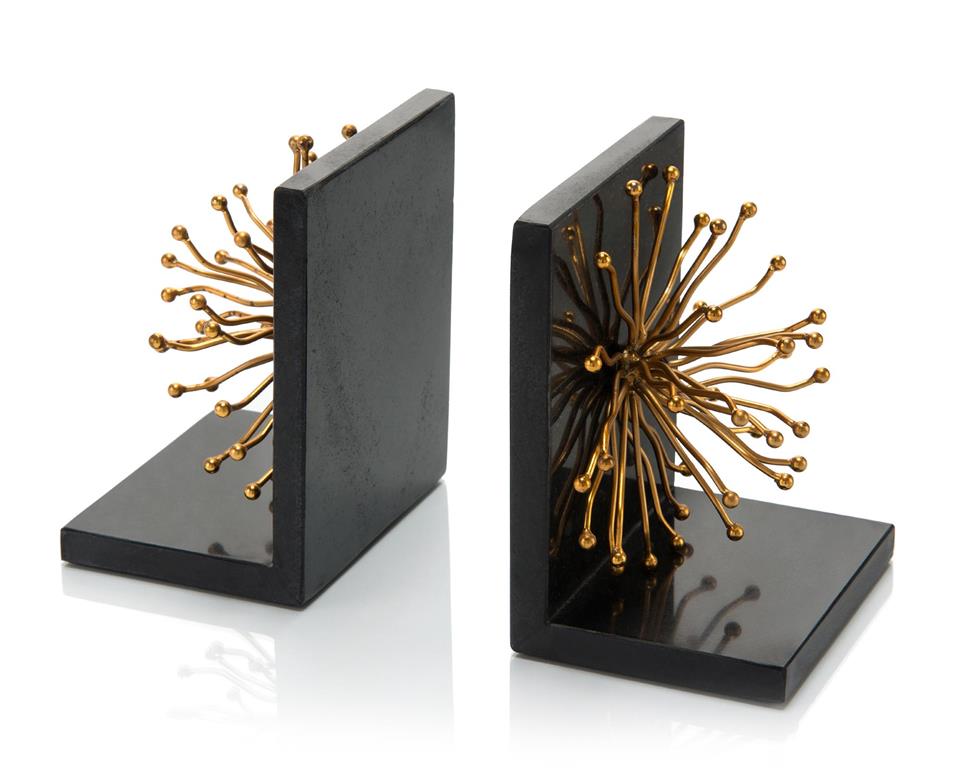 (each) Set of Two Sunray Flower Bookends