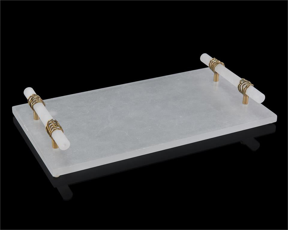 Alabaster Tray with Alabaster Handles