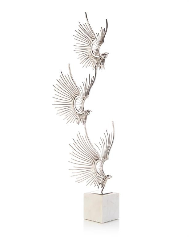 Sculpted Birds in Flight