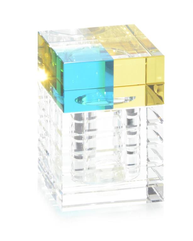 Aqua and Yellow Crystal Box