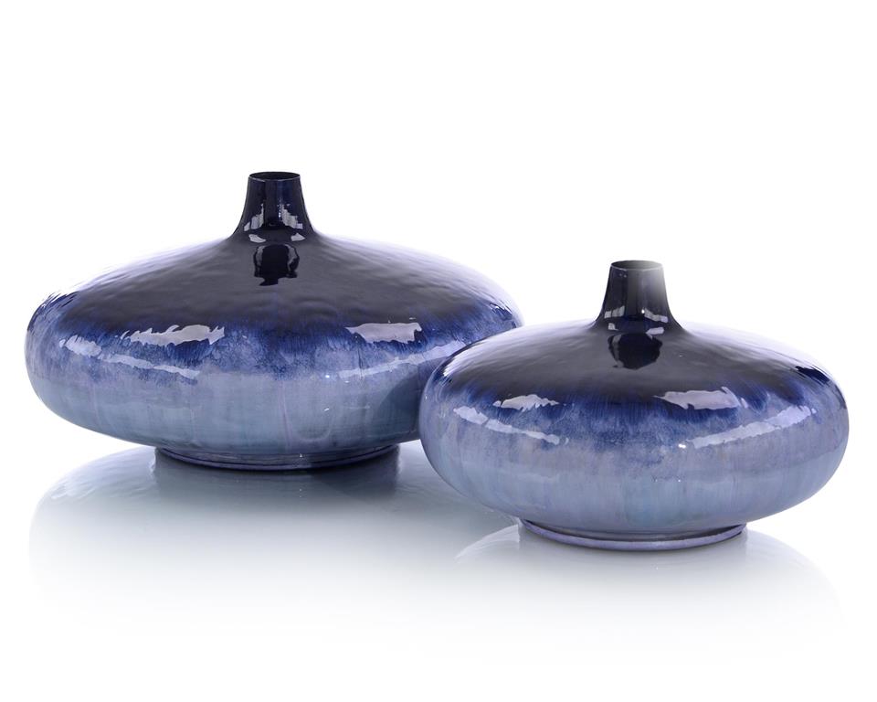 Set of Two Deep-Sea Indigo Blue Jars