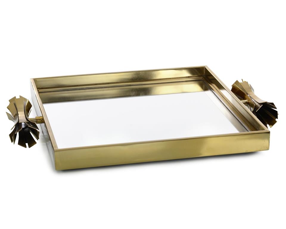 Square Brass Mirrored Tray I