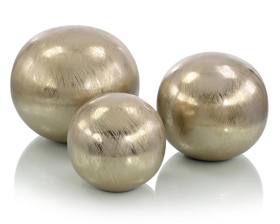 Set of Three Golden Orbs