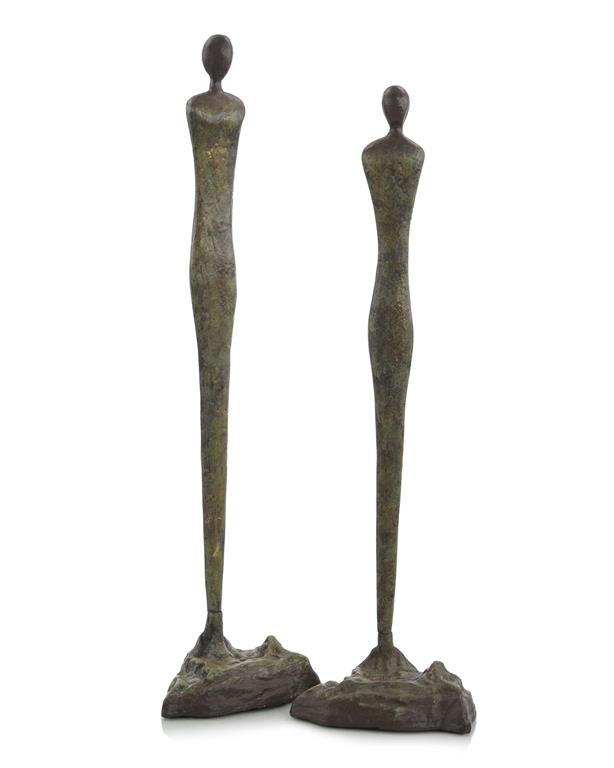 Set of Two Standing Tall Statue Sculptures