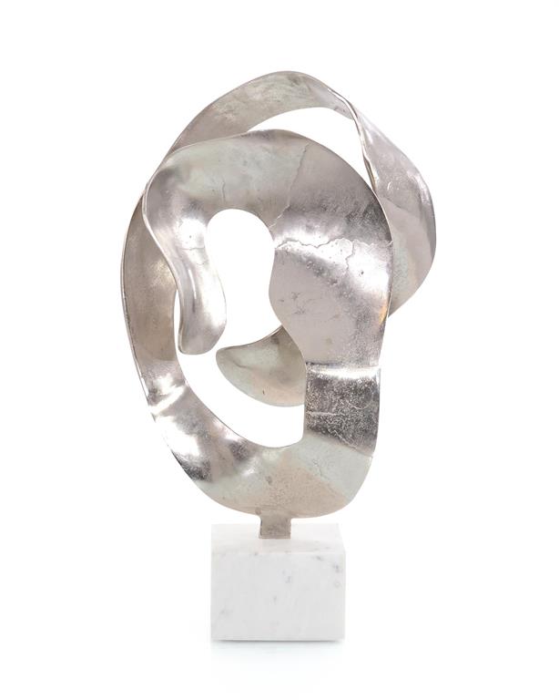 Organic Looped Sculpture in Nickel