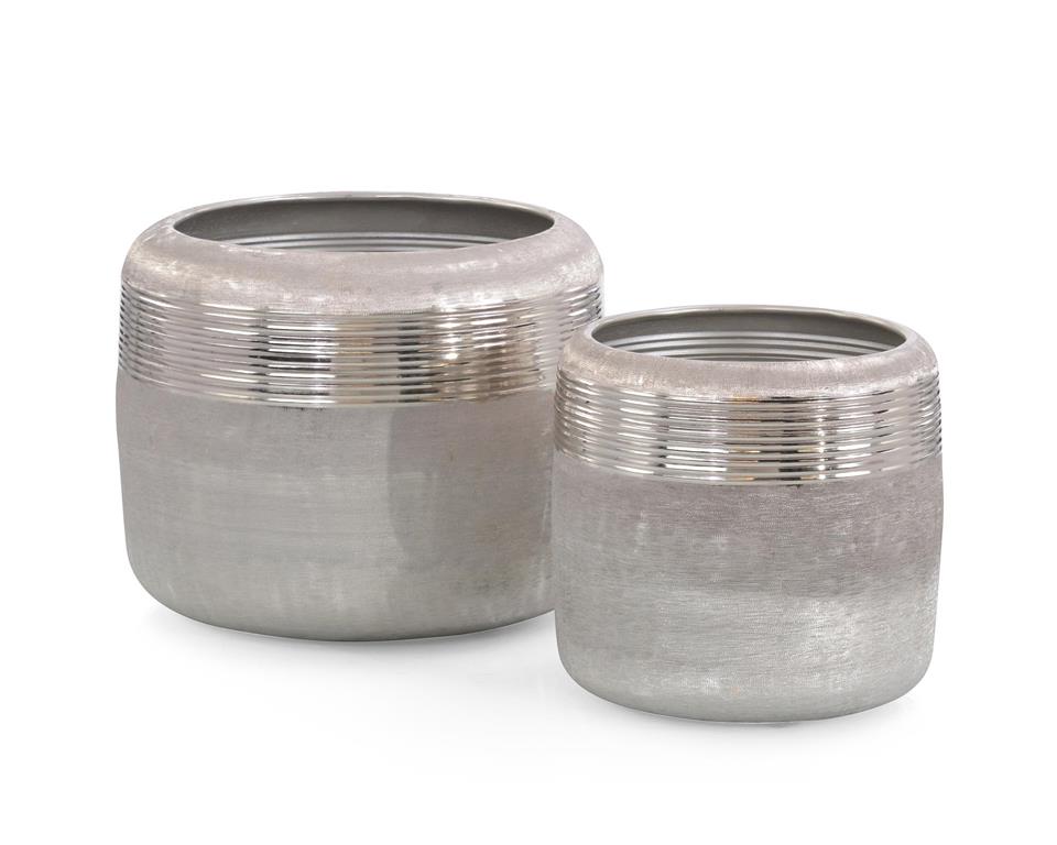 Set of Two Ribbed Jars