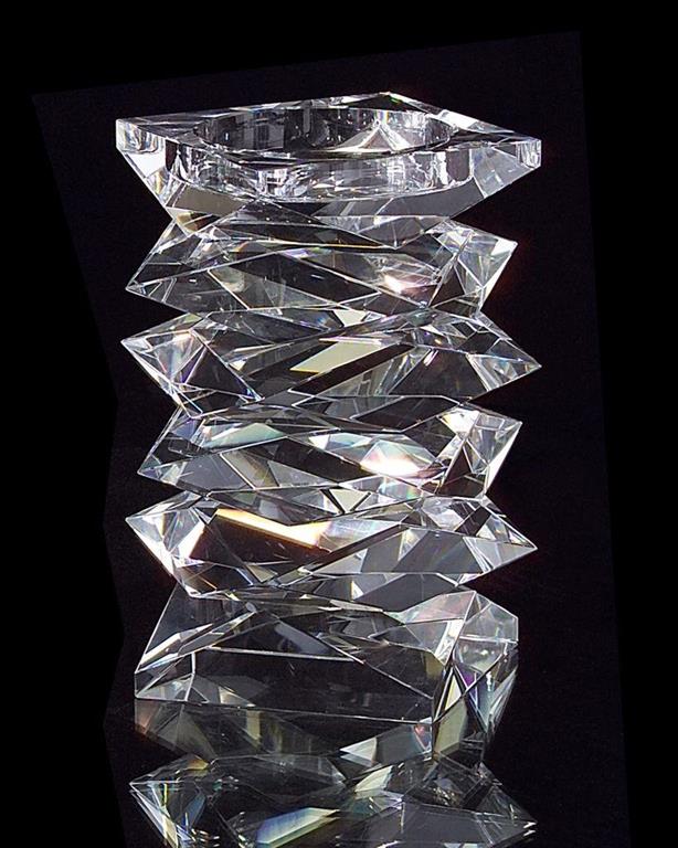 Stacked Crystal Candleholder