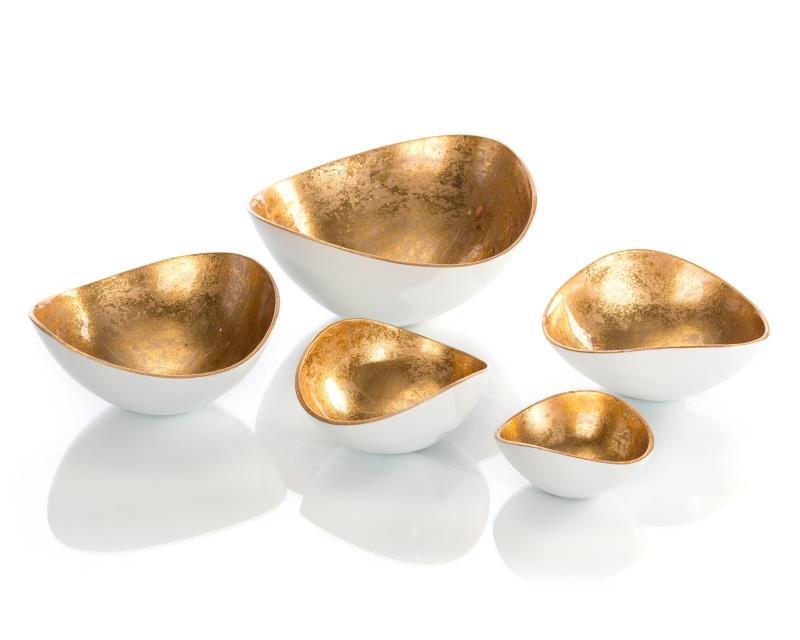 Set of Five Gold Luster Bowls