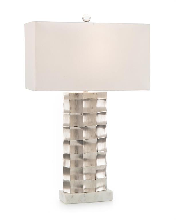 Chiseled and Polished Nickel Table Lamp