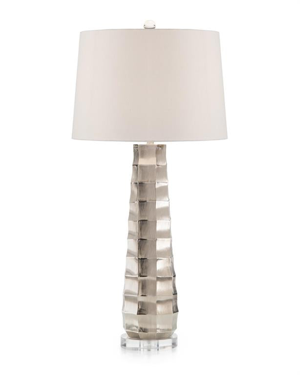 Chiseled Table Lamp in Silver