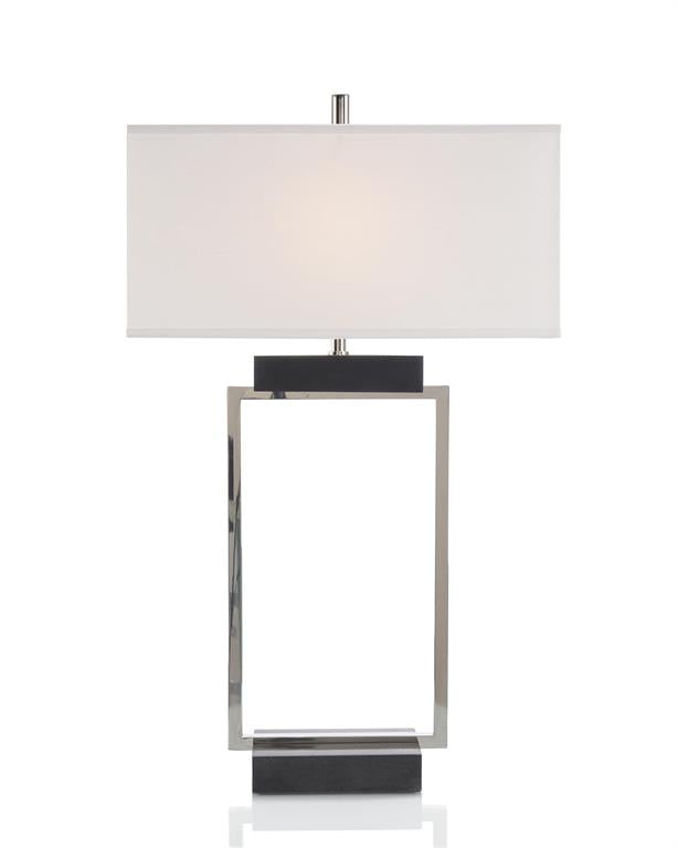 Rectangle in Black and Nickel Table Lamp