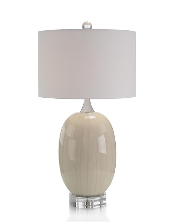 Ceramic Table Lamp with Crystal Base