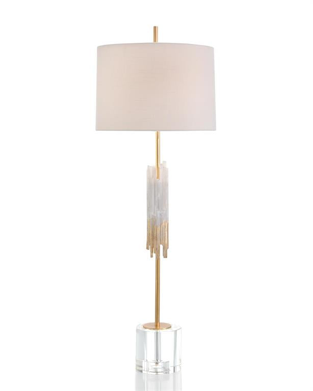 Selenite and Gold Leaf Console Lamp