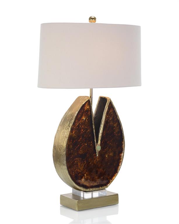 Caramel Enameled and Jeweled Table Lamp