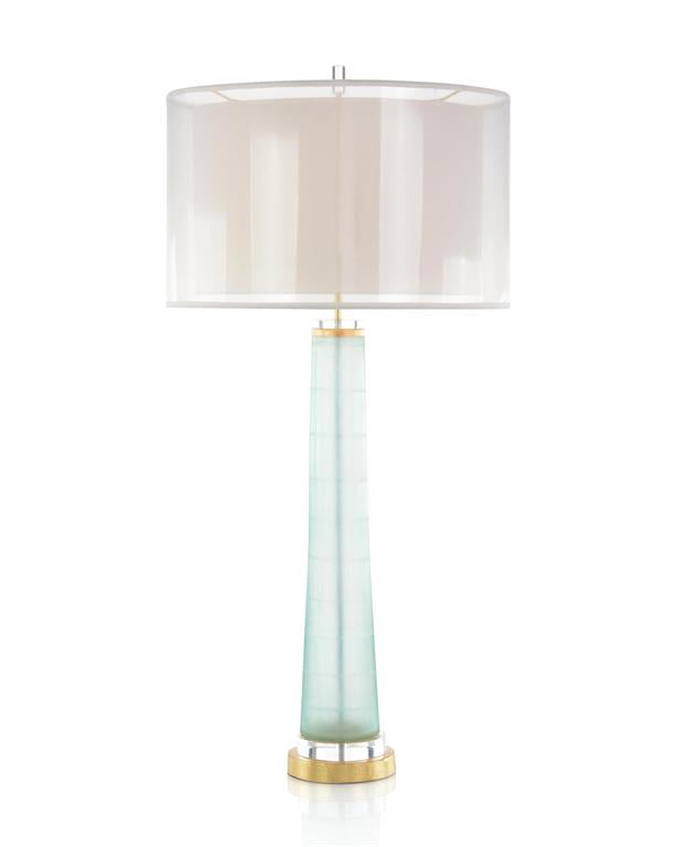 Pale Aqua and Gold Table Lamp