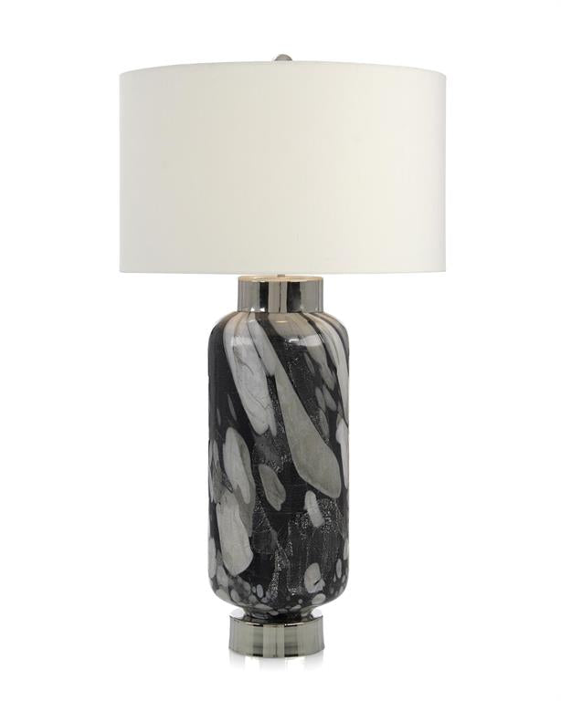 Classic Black-and-White Glass Table Lamp