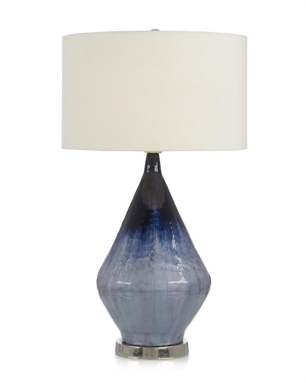 Blue Enameled Table Lamp