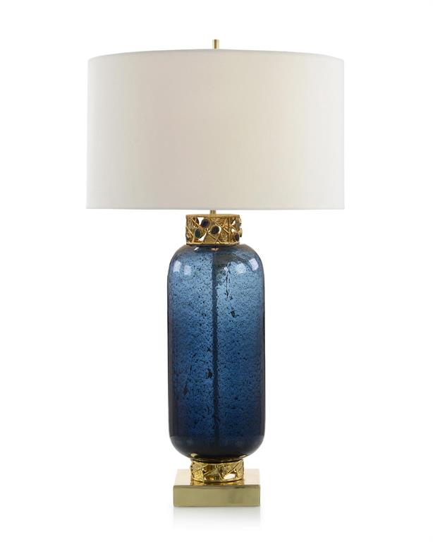 Deep Teal with Jewels Table Lamp