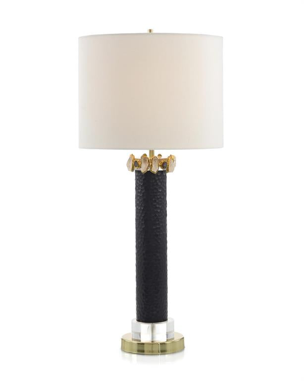 Stones, Gold and Black Glass Table Lamp