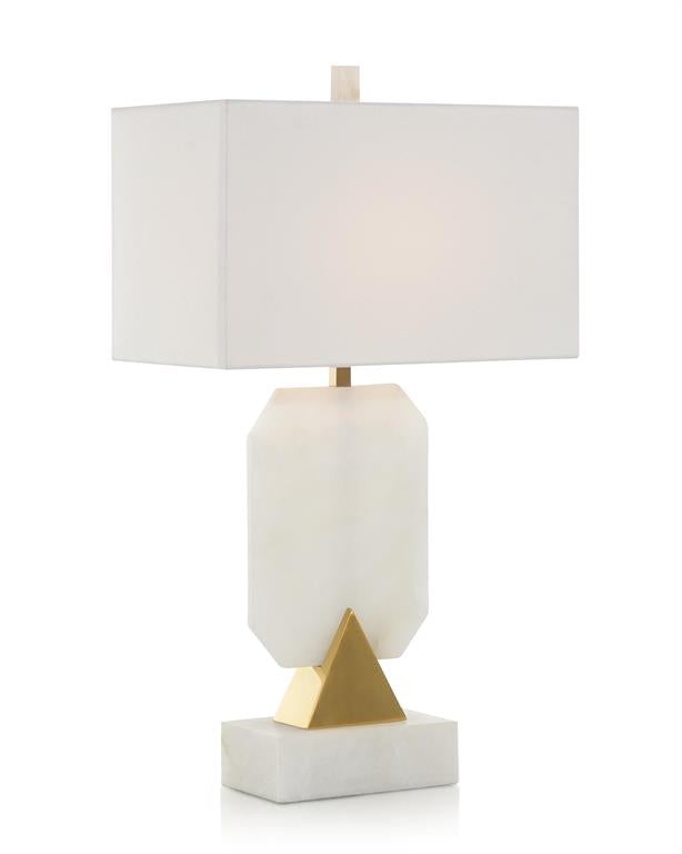 Emerald-Cut Alabaster Table Lamp