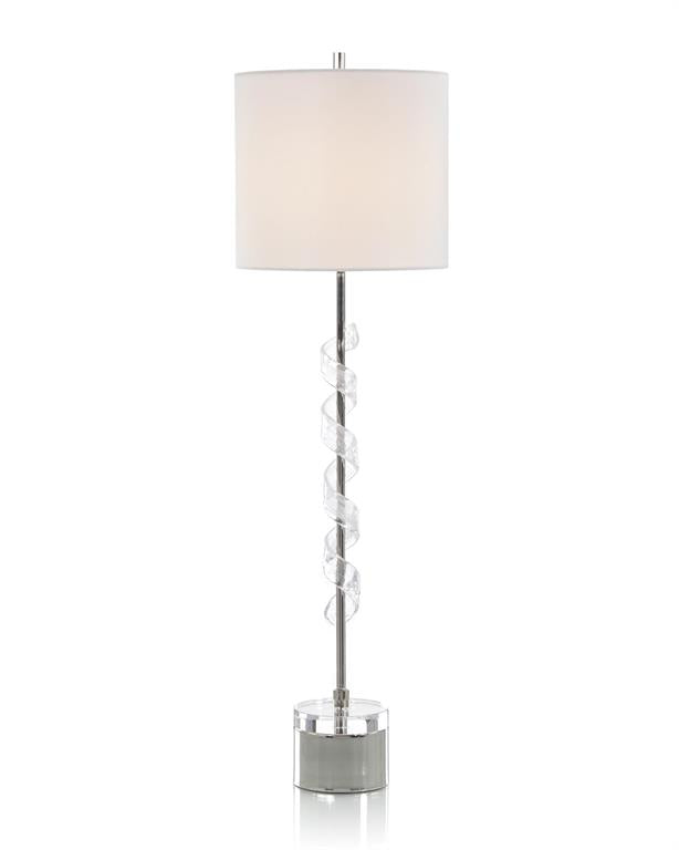 Frosted Glass Swirled Buffet Lamp