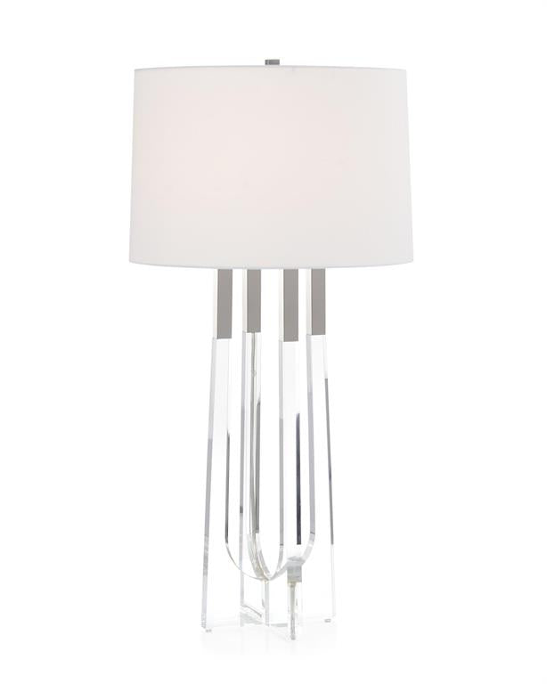 Acrylic Table Lamp with Polished Nickel