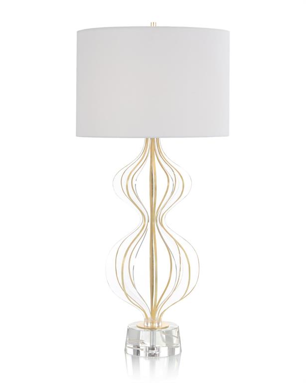 Acrylic Table Lamp with Gold Leaf