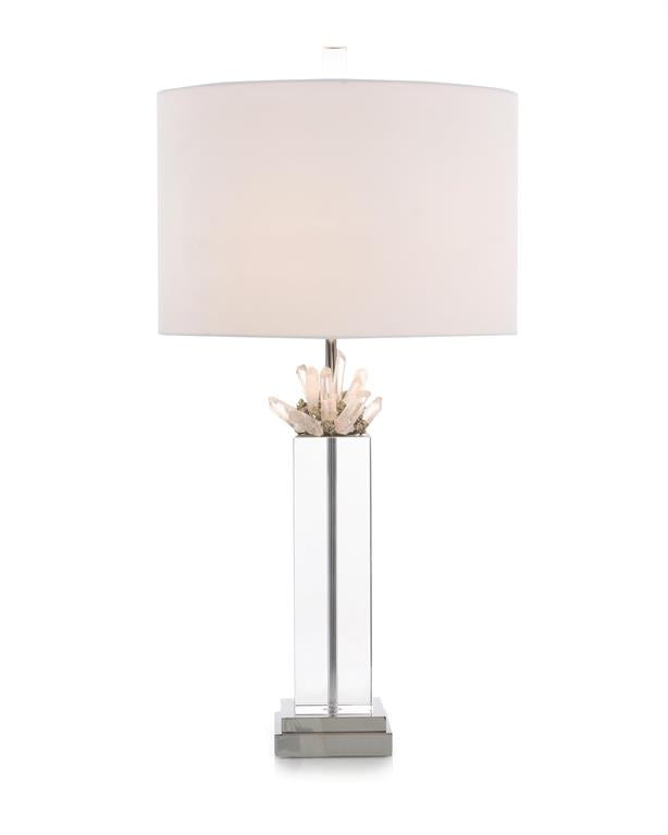 Quartz and Pyrite on Crystal Table Lamp