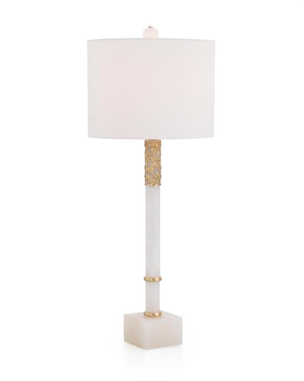 Alabaster with Filigree Overlay Table Lamp